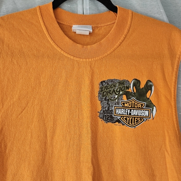 Harley-Davidson Orange Sleeveless Tee Size M - Picture 4 of 6